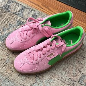 Puma Vibrant Pink and Green Sneakers
